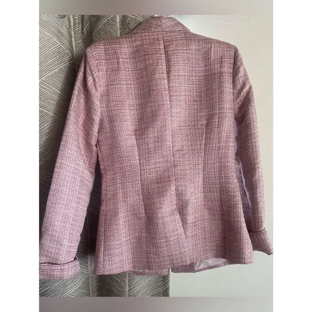 MAJORELLE Blush Pink Tweed Blazer Jacket Sparkle Sz XS